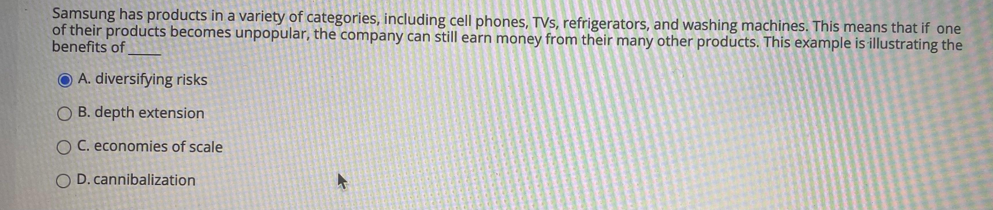 Samsung has products in a variety of categories,