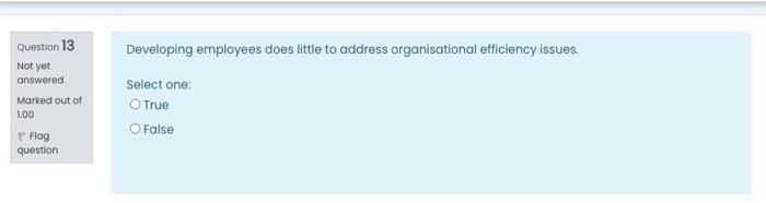 Question 13 Developing employees does little to