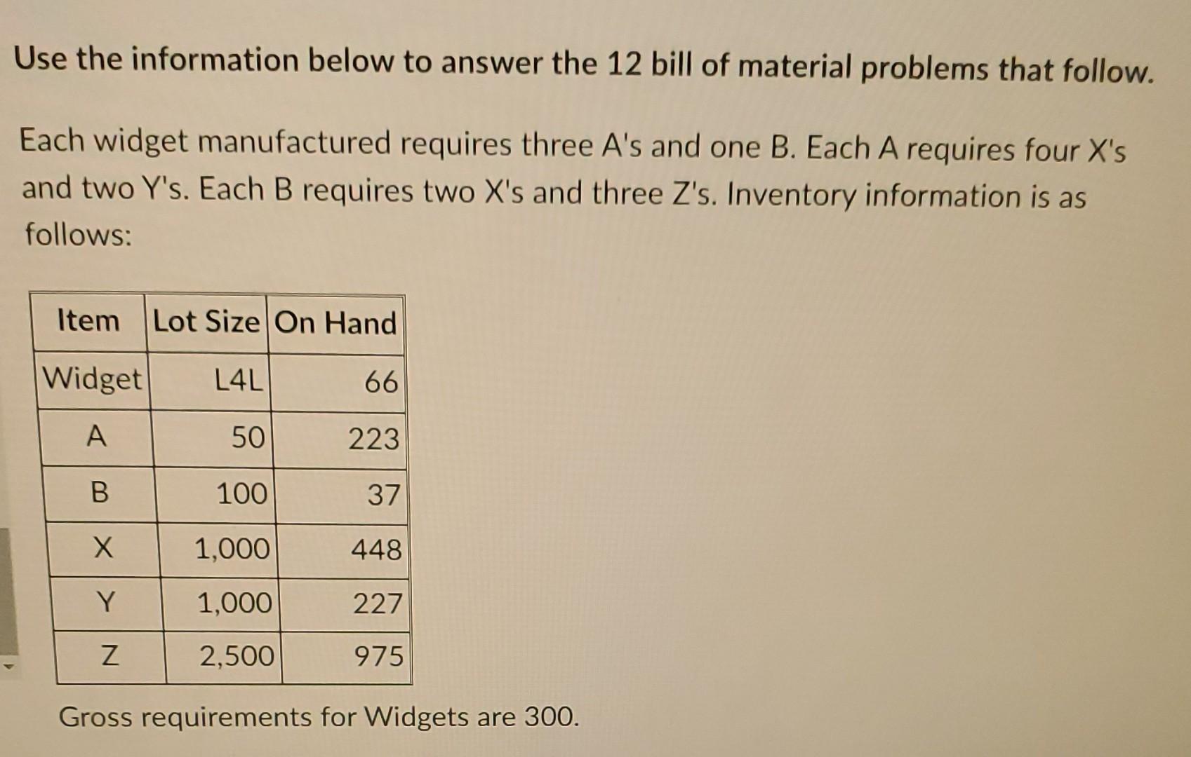 A. B. C. Use the information below to answer the