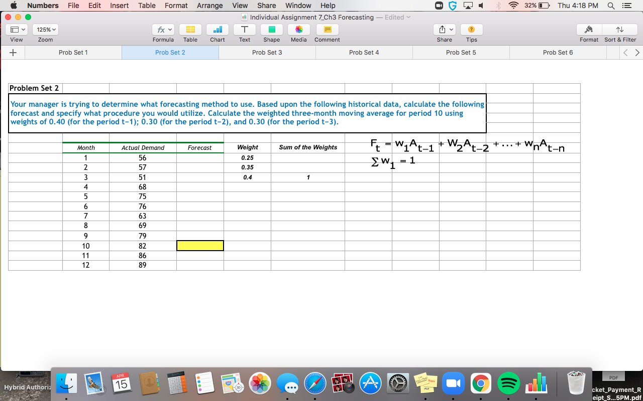 Numbers File Edit Insert L- 32%O Thu 4:18 PM Q :