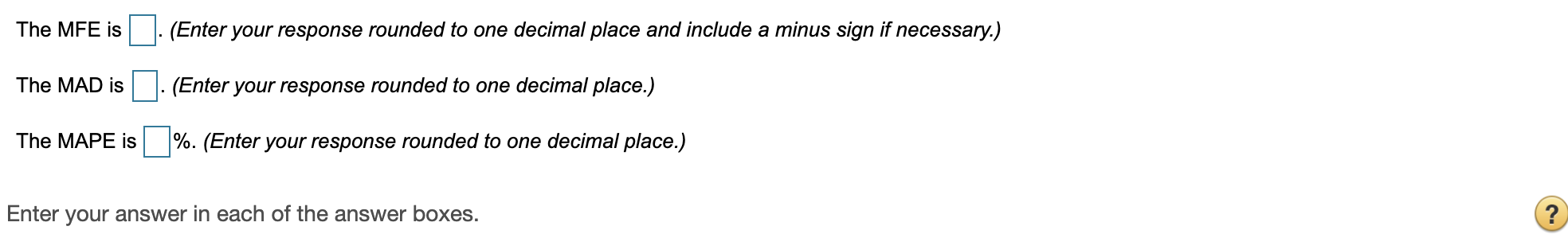Develop a three-period moving average forecast