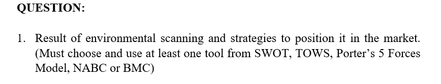 PROJECT DESCRIPTION I. BACKGROUND STUDY