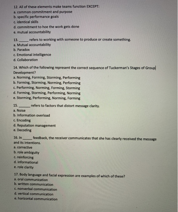 12. All of these elements make teams function