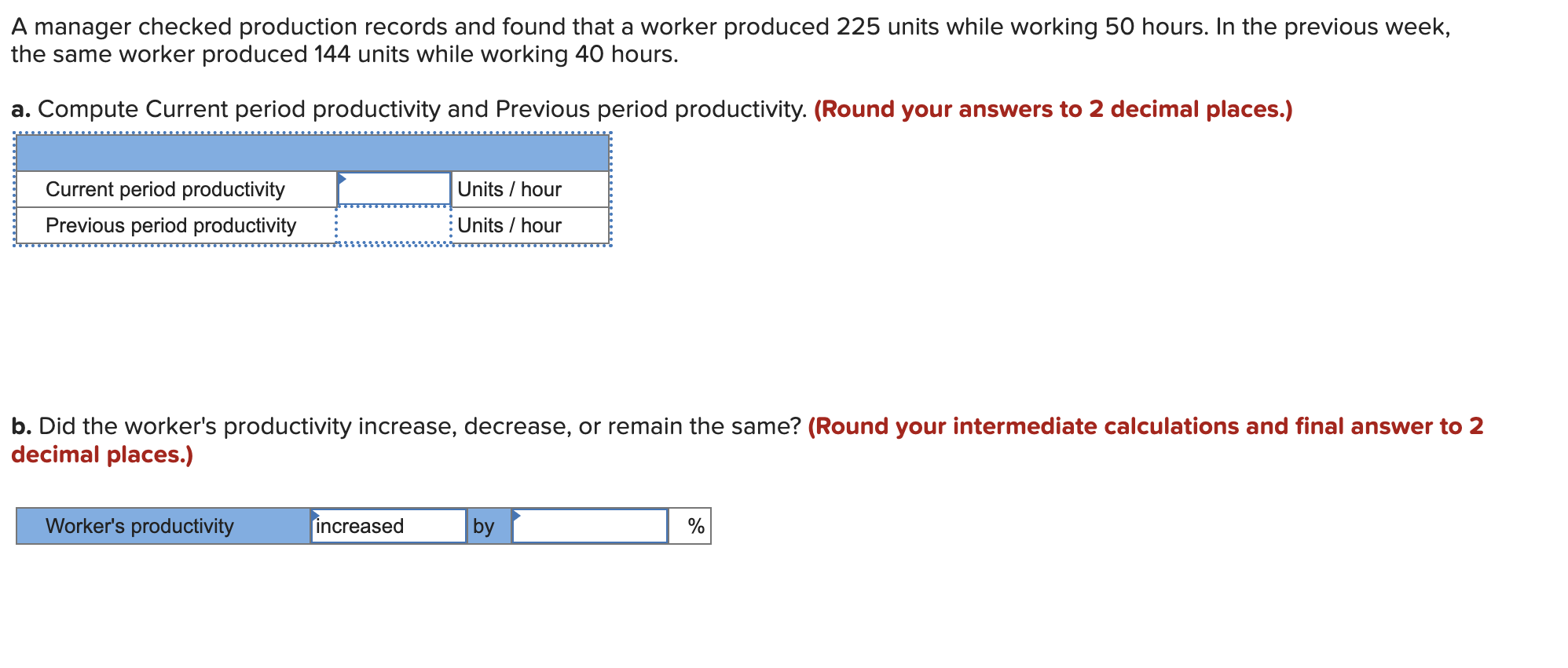manager checked production records and found that