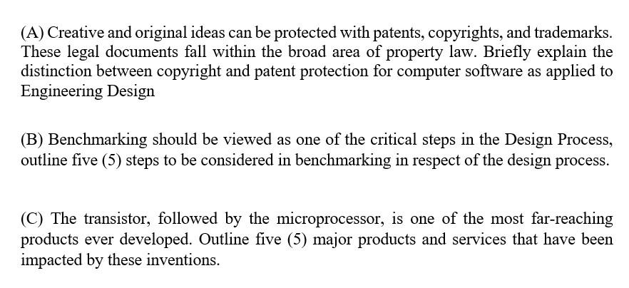 (A) Creative and original ideas can be protected