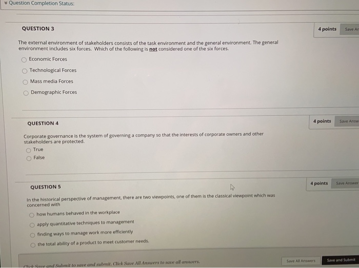 how to answer these Question Completion Status:
