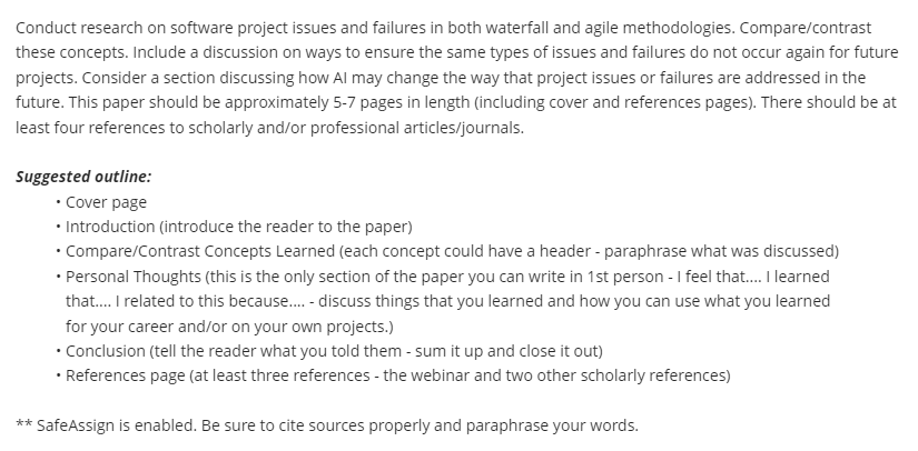 Conduct research on software project issues and