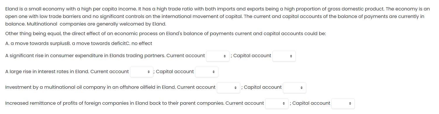 Select A, B, C? A. a move towards surplus B. move