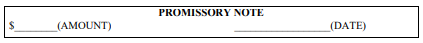 Analyze the promissory note below. Write at least