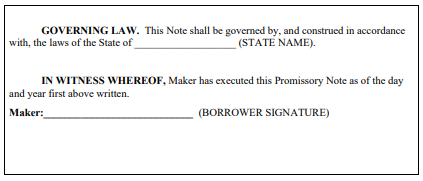 Analyze the promissory note below. Write at least