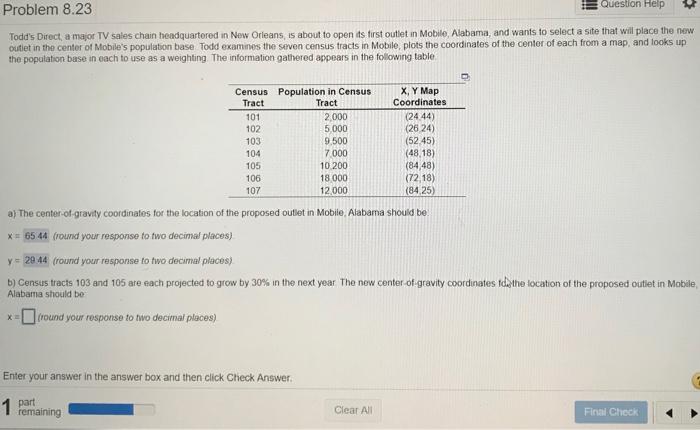 Problem 8.23 Question Help Todd's Direct, a major
