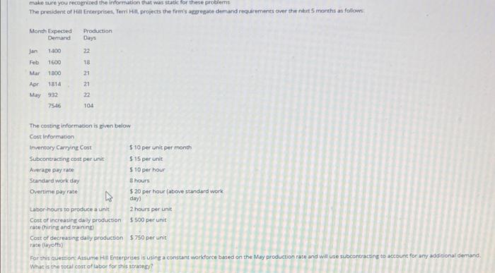 make sure you recognized the information that was