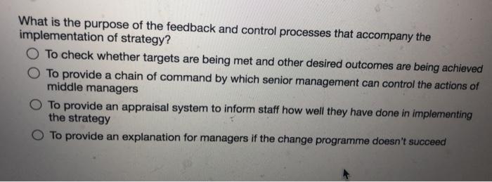 What is the purpose of the feedback and control