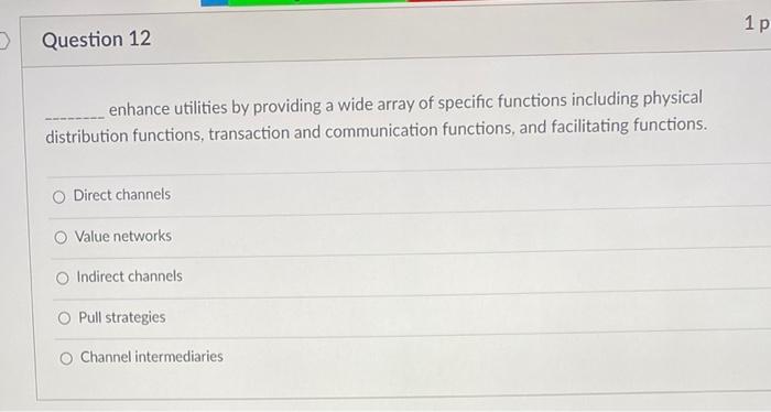 1 pts Question 11 Mark owns a driving range in