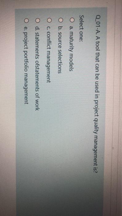 Q_01-A. A tool that can be used in project