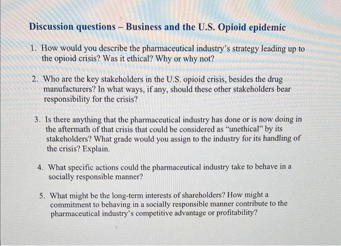 Discussion questions - Business and the U.S.