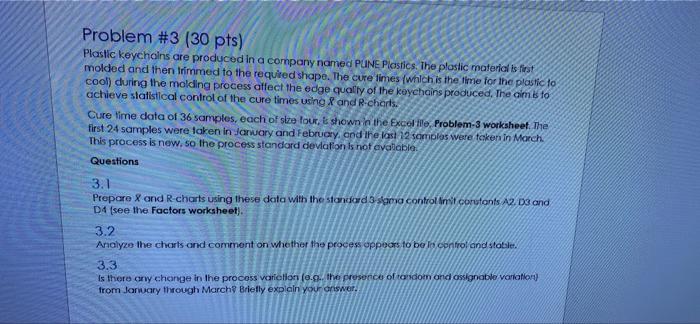 Problem #3 (30 pts) Plastic keychains are