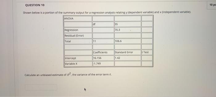 QUESTION 10 10 PC Shown below is a portion of the