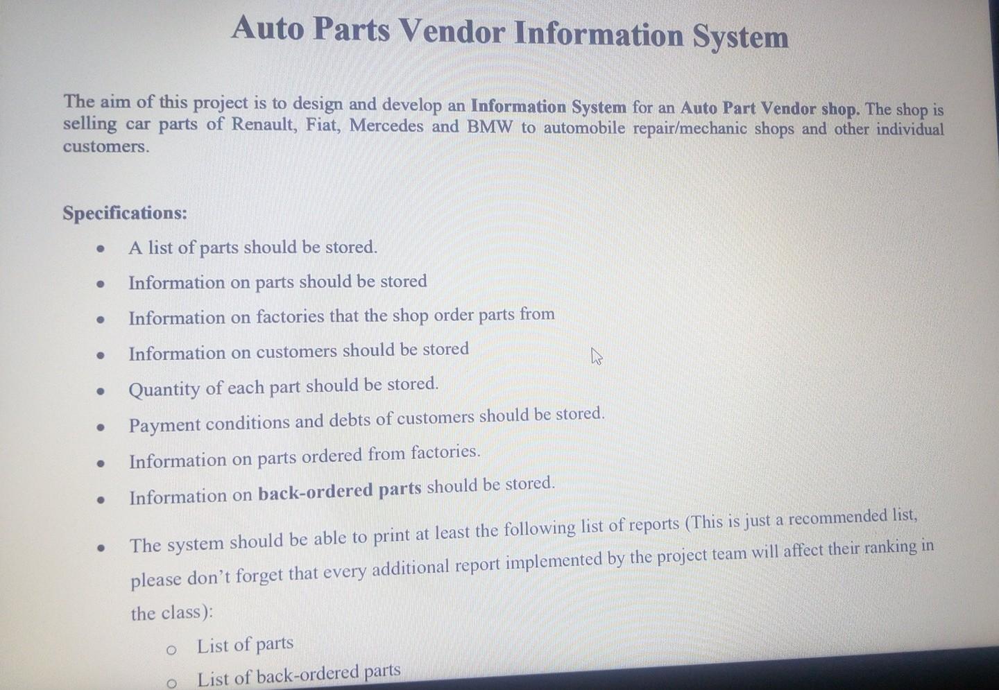 design an Ms access information system Ms Access