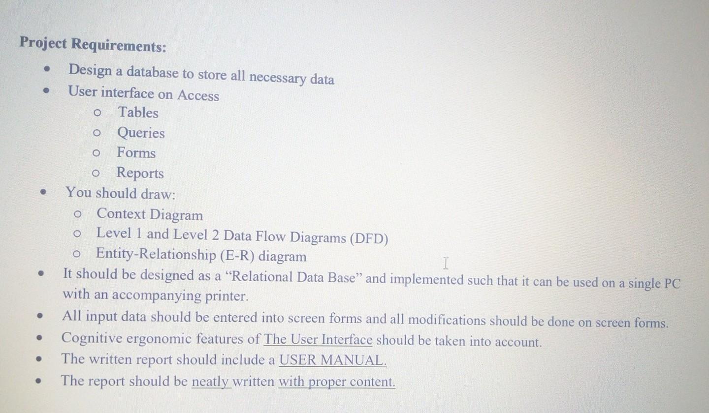 design an Ms access information system Ms Access