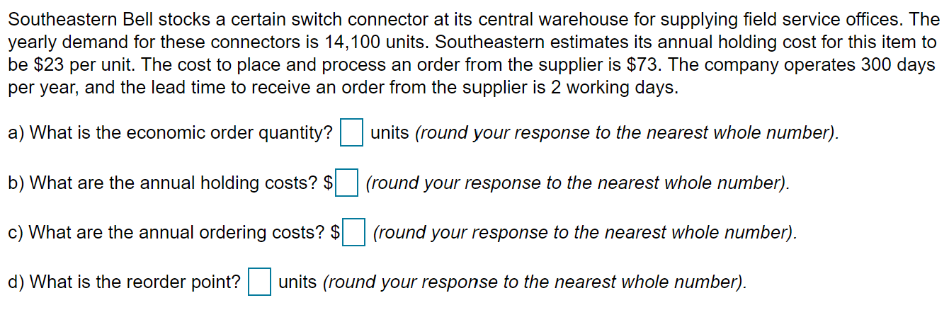Southeastern Bell stocks a certain switch