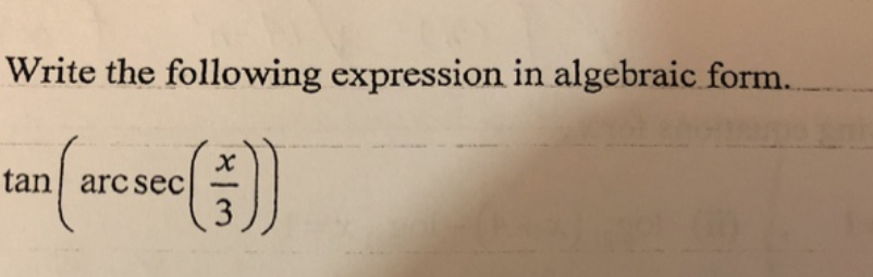 Write the following expression in algebraic form.
