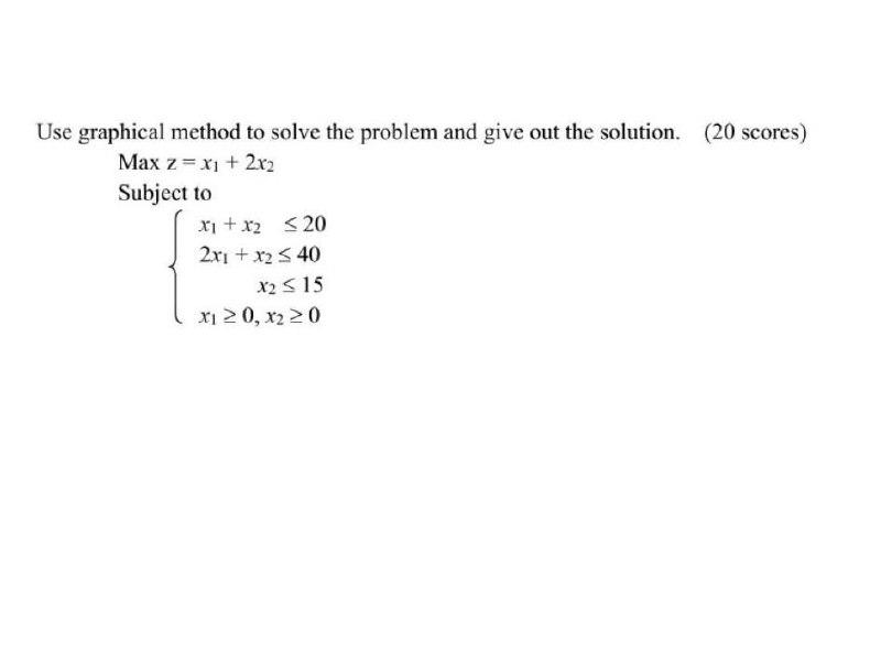 Please do it fast Use graphical method to solve