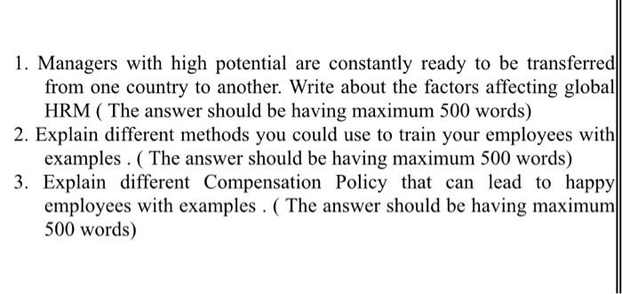 1. Managers with high potential are constantly