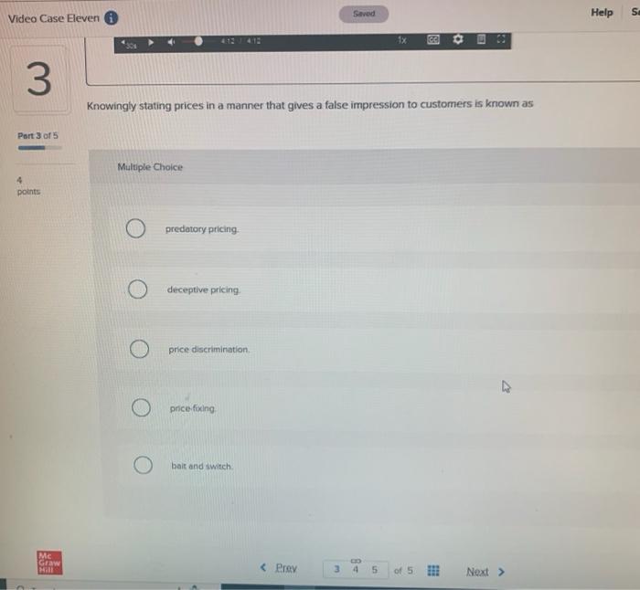 Anowingly stating prices in a manner that gives a