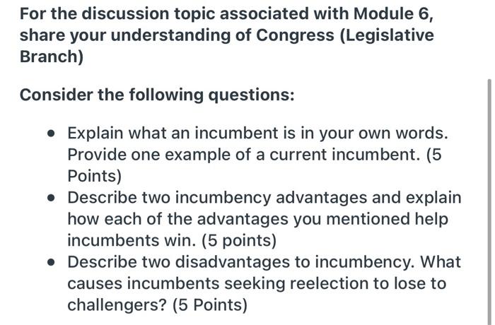 For the discussion topic associated with Module