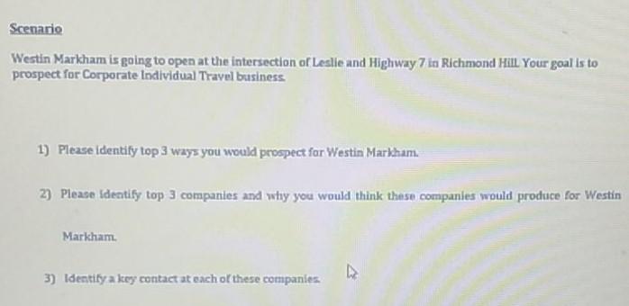 Senato Westin Markham is going to open at the