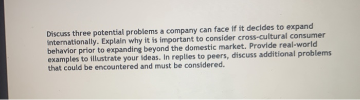 needs to be 250 words Discuss three potential