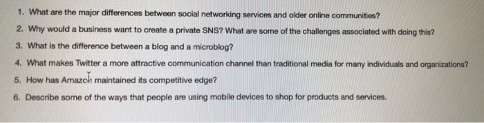 1. What are the major differences between social