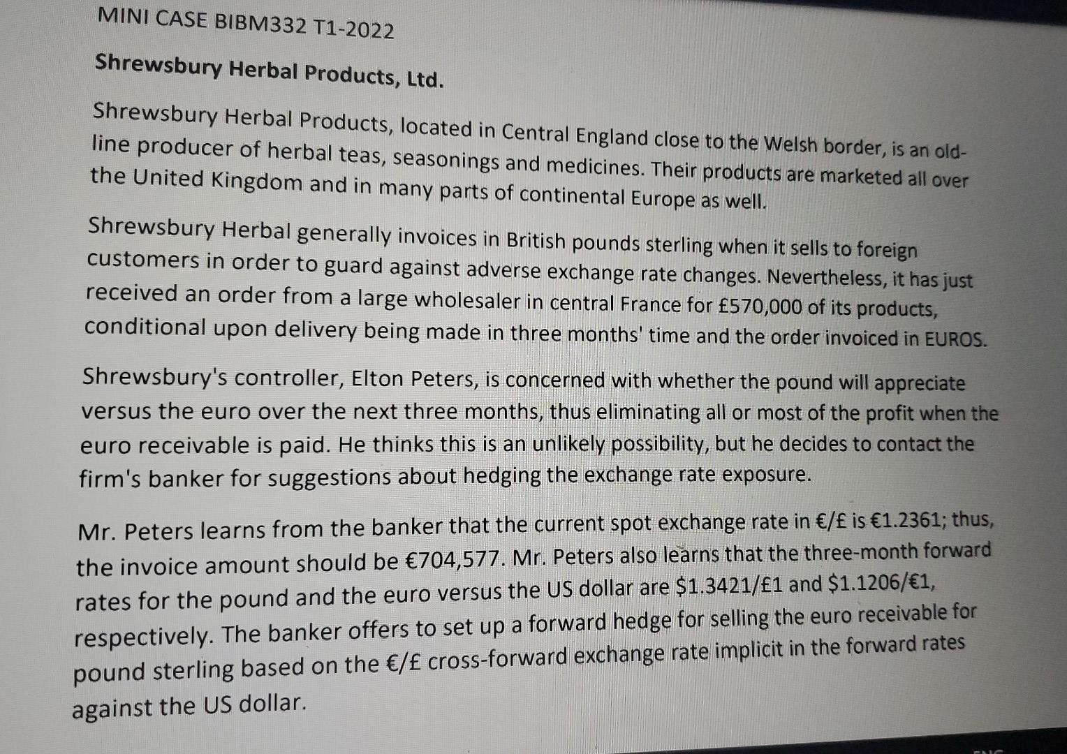 MINI CASE BIBM332 T1-2022 Shrewsbury Herbal