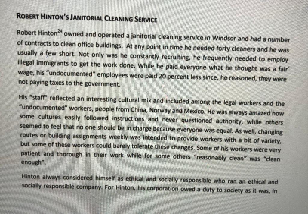 ROBERT HINTON'S JANITORIAL CLEANING SERVICE