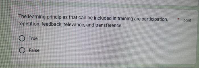 The learning principles that can be included in