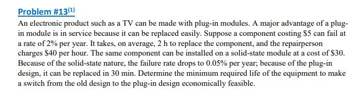 Problem #13 (1) An electronic product such as a