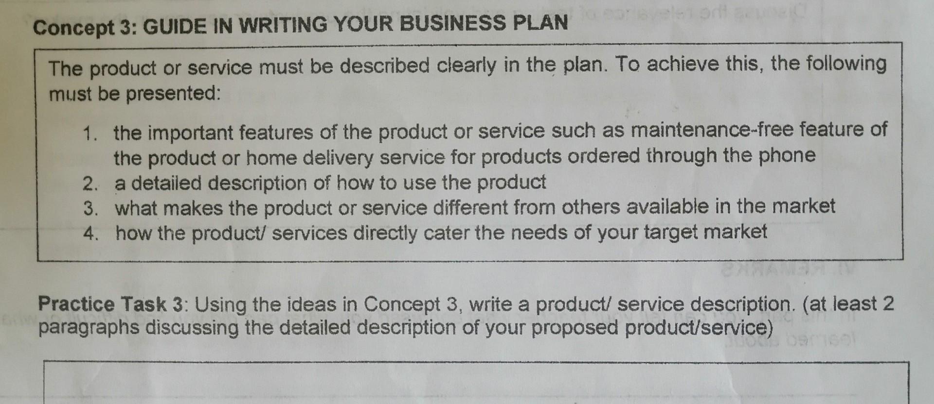 Concept 3: GUIDE IN WRITING YOUR BUSINESS PLAN