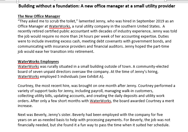 please read the scenario below and answers the