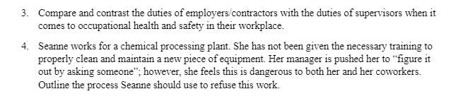 3. Compare and contrast the duties of