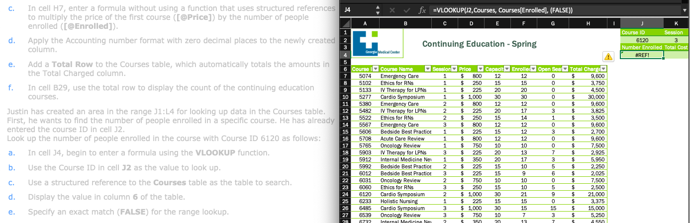 Need help with the formula being generated in J4