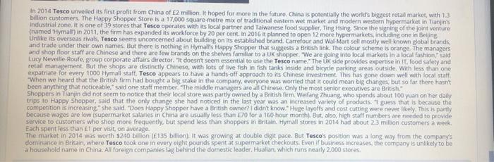 marketing In 2014 Tesco unveiled its first profit