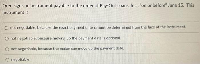 #35 Oren signs an instrument payable to the order