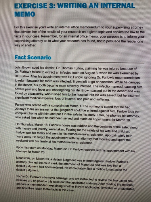 The Question is the first image where it says For this Exercise.