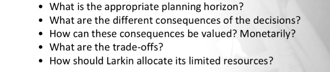 What is the appropriate planning horizon? What