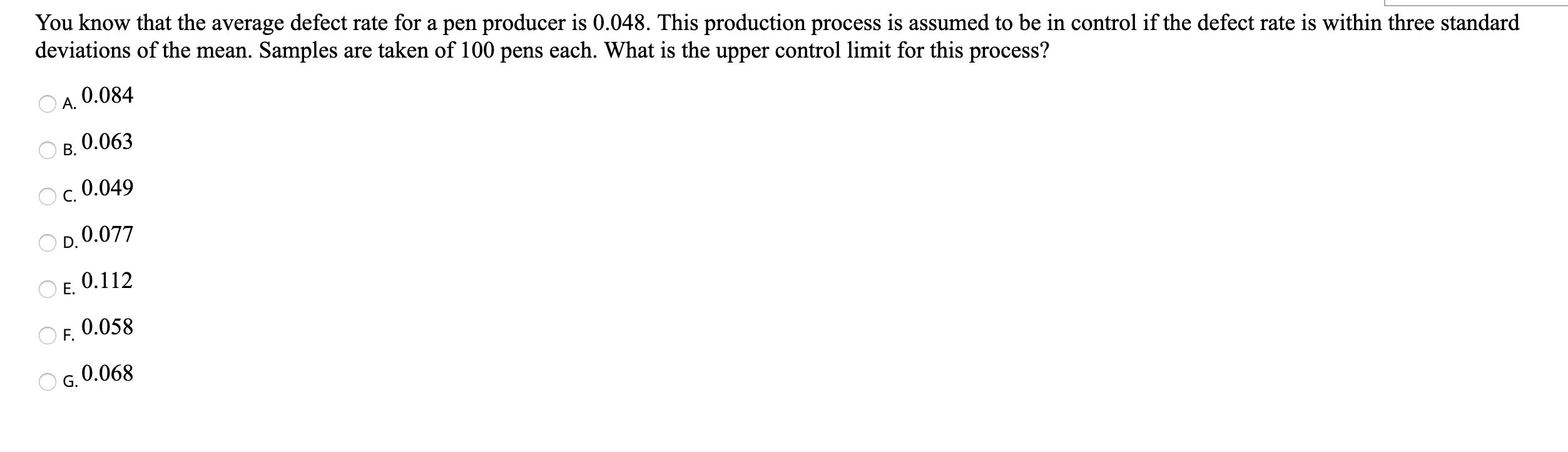 You know that the average defect rate for a pen