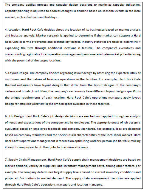Hard Rock CAF Hard Rock Cafe Inc. Operations