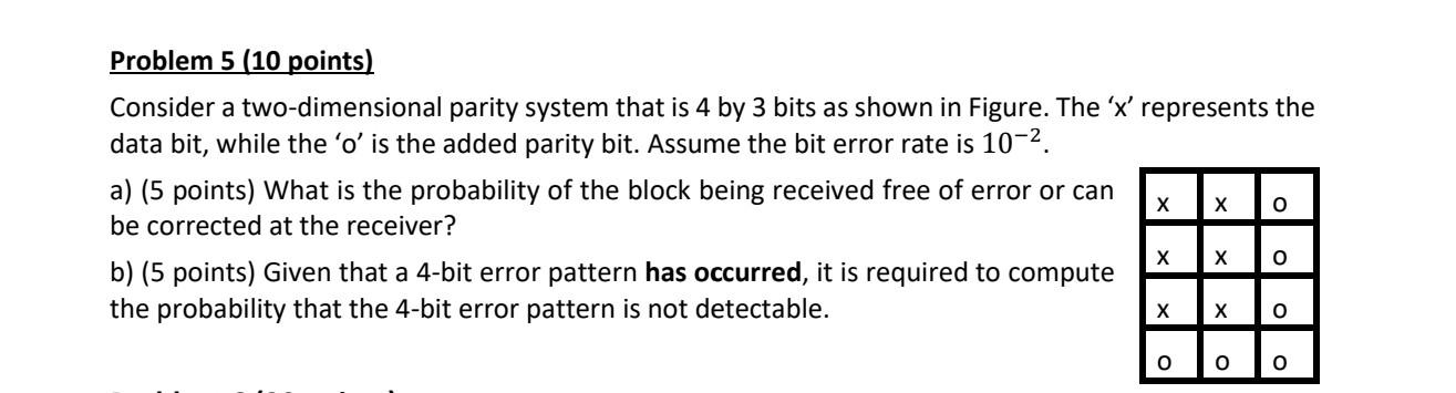 Problem 5 (10 points) Consider a two-dimensional