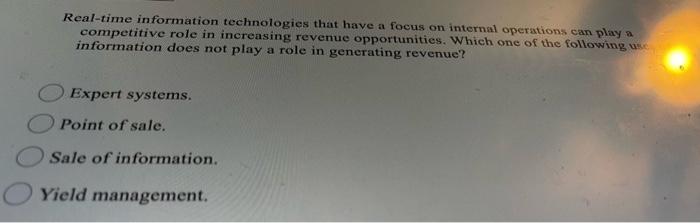 Real-time information technologies that have a