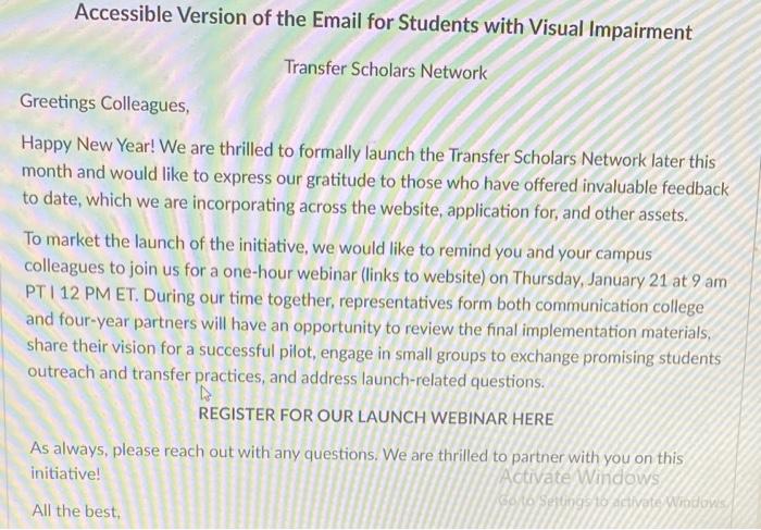 Directions The email below is written from an